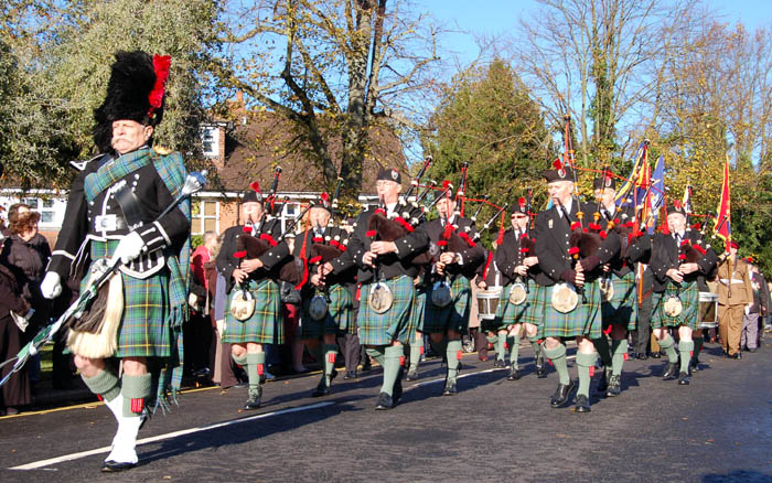 Harpenden Pipe Band on parade in Northampton - 2007